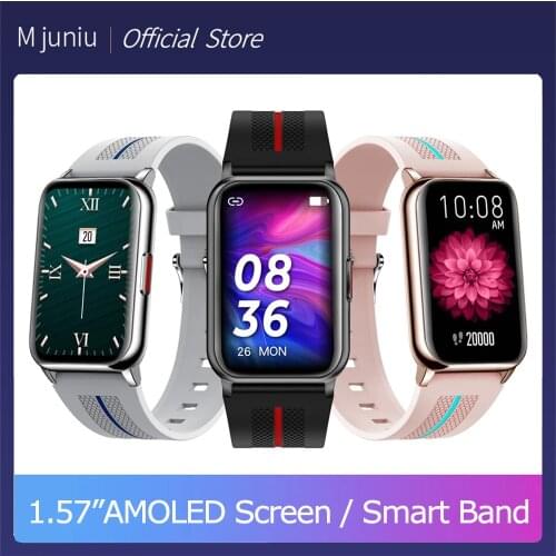 M juniu Women Smart Watch 1.57 Inch Waterproof Screen Fitness Tracker Smartwatches Men Heart Rate Monitor Watch For Huawei Phone