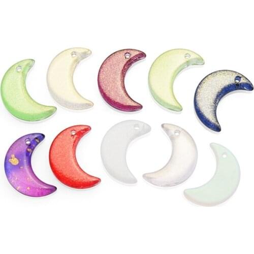 300Pcs Crystal Moon Pendant Gradient Color 10x13mm Glass Beads Crescent Shape For Jewelry Making Necklace Earings DIY Accessorie