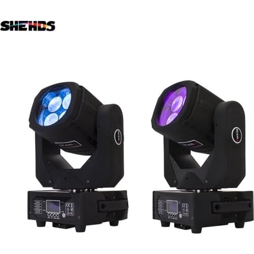 SHEHDS LED Super Beam 4x25W Moving Head Light Led Mini Stage Disco Dj DMX Lamp lumiere Strobe Laser Show Christmas Party Light