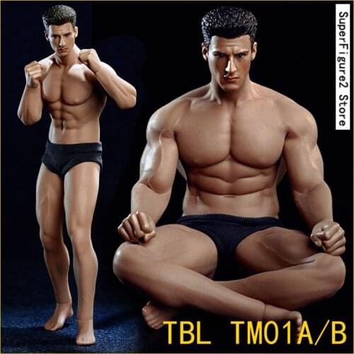 TBLeague TM01A/B 1/12 Super Fitness Flexible Male Seamless Body Head Mini Figure Model for Fans In Stock 15.3cm/16.3cm