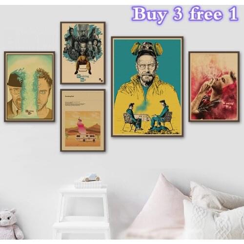 Breaking Bad movie Vintage Kraft Paper Wall Sticker Bar Cafe Decoration Home Decor Retro Posters