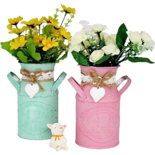 Vintage Metal Iron Keg Flower Pot Hanging Balcony Garden Plant Planter Decor Pot Maceteros Shabby Gift Flower Vase Home Decor