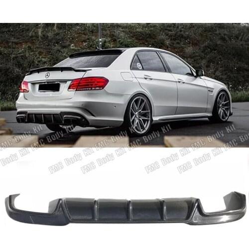 For Mercedes Benz W212 E260 E300 E63 2014 2015 2016 2017 Real Carbon Fiber Rear Lip Diffuser Bumper Spoiler