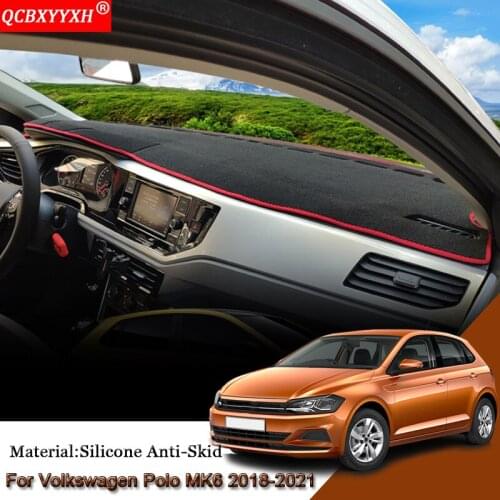 Auto Dashboard Protective Mat Shade Cushion Pad Rose Carpet Mat Cover Car Accessories For Volkswagen Polo Mk6 Virtus 2018-2021