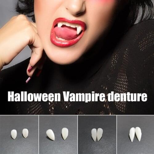 4 Size Vampires Teeth Fangs Denture Horror False Teeth for Halloween Makeup Party Cosplay Props Costume Free Event & Party