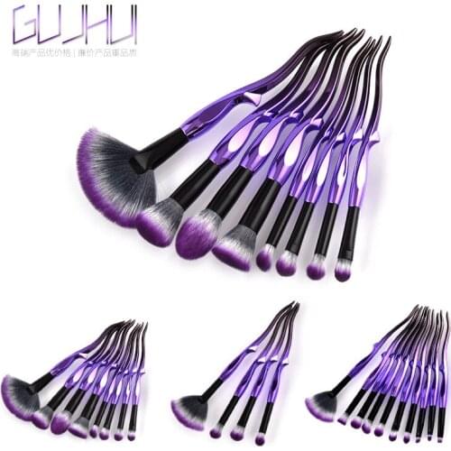 1/4/8/10pcs Brush Cosmetics Powder Brush Strong Grip Easy To Pinch Fiber Plastic Handle Makeup Brush Beginner Make-up Tools