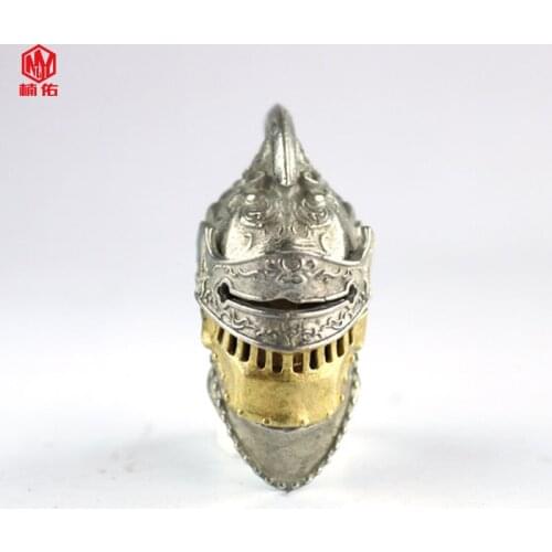 1PCS Pure Copper Roman Knight Helmet Paracord Knife Outdoor Survival Bracelet Pendant Car Keychain Pendant