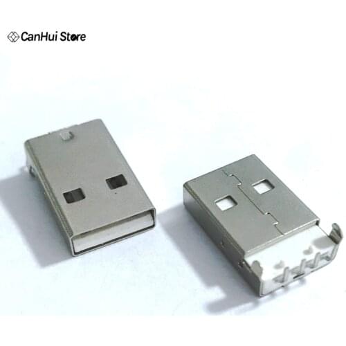 10/20/50Pcs/lot USB 2.0 Male A Type USB PCB Connector Plug Right Angle 90 degree DIP Male USB Connectors White Glue USB-A Male