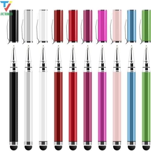 100pcs/lot Capacitive Touch Screen Stylus with Ball Point Pen for IPad Samsung Galaxy Tab Tablet PC 2in1 StylusPen Wholesale
