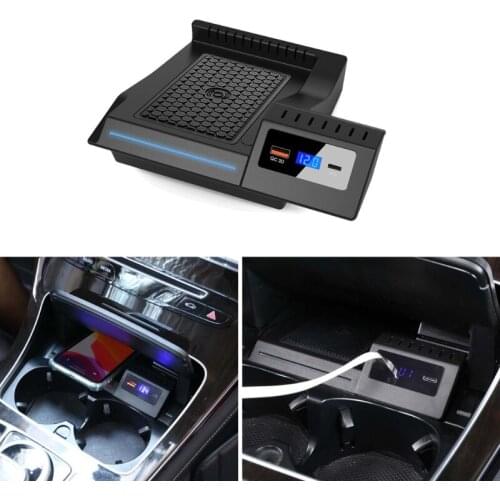 15W Wireless Car Charger for GLC16-20 C Class GLC Accessories Adapter Charging for Phone Drop Ship