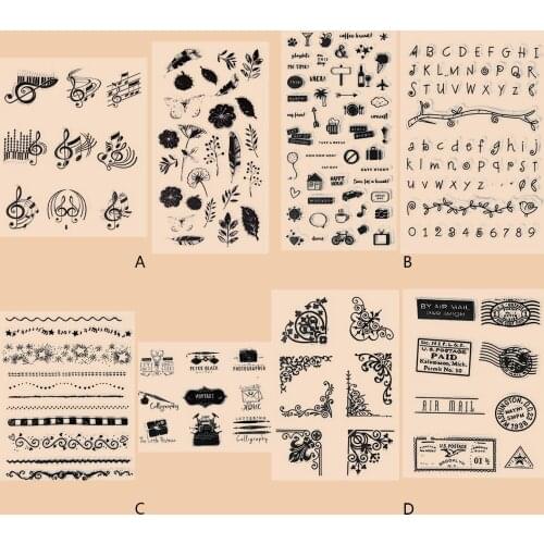 2 Sheet Different Style Fashion Transparent Silicone Stamps Toys Gifts for DIY Photo Album Handmade Paper Craft Art Decoration