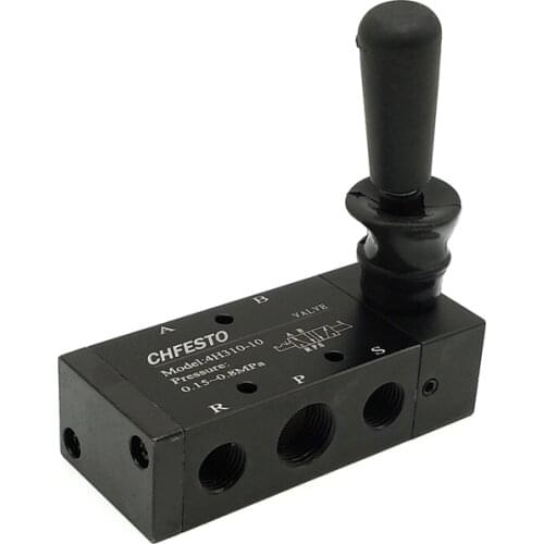 4H310-10 Hand Valve 3/8'' Thread 2 Position 5 Way Pneumatic Air Hand Control Valve