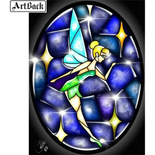 5d diamond painting wizard fairy girl sticker full square / round drill diy 3d diamond mosaic diamond embroidery landscape