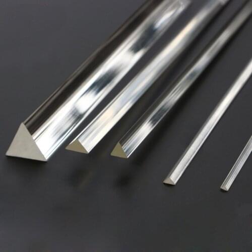 1pcs 4mmx4mm Acrylic triangle stick plexiglass acrylic transparent right angle rod PMMA lamp lighting 100/200/300mm long