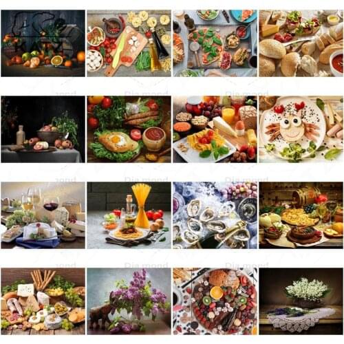 Diamond Painting Breakfast Food Picture Home Decor DIY Embroidery Cross Kitchen Art Diamond Cross Stitch Living Room Painting