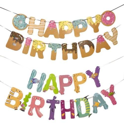4 meters Happy Birthday Paper Bunting Banners Flags Garland Banners Flags Happy Birthday Banner Baby Shower Decora Supplies