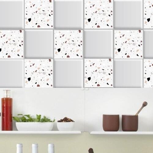 White Grey Marble Mosaic Stick Wall Tile Self adhesive Backsplash DIY Kitchen Bathroom Home Wall Decal Sticker Nordic