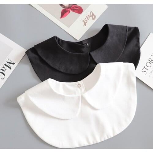 White Fake Collar Shirt Women Blouse Peter Pan Detachable Lapel Fake Collar for Women Clothes Accessories False Collar Woman Tie