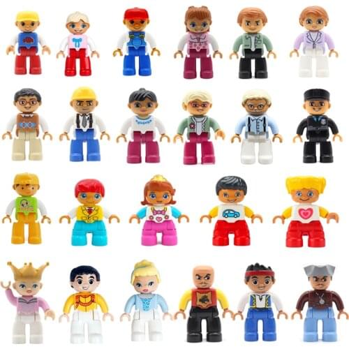 Big Building Blocks Accessories Series Action Figures Family Worker Doctor Princess Prince Policemen Doctor Firemen Toys Gift