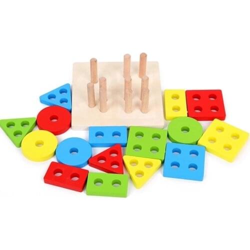 Childrens Shape Matching Blocks Educational Toys Baby Intelligence Development Montessori Early Childhood Teaching Aid 1-3 year
