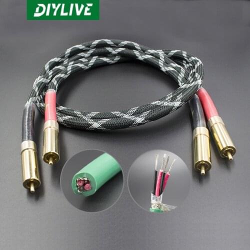 DIYLIVE McIntosh 4 core pure copper silver plated RCA signal cable double lotus audio cable speaker cable audio cable