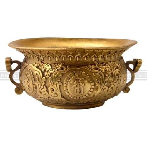 Chinese Feng Shui Decor The Bronze Sculpture Cornucopia Carved Metal Handicraft Home Decoration