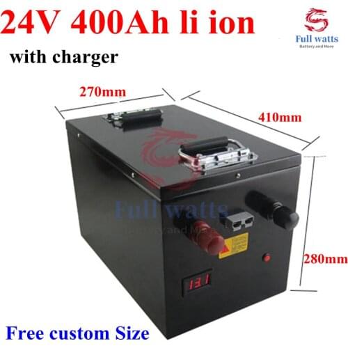 2pcs 24V 400AH Lithium ion battery BMS li-ion battery for 2500W 6000W RV EV scooter solar Vehicle motorhome +20A Charger