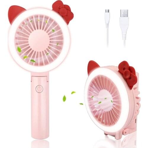 Mini USB Personal Fan with Adjustable 3 Speeds Wind Small Portable Fan Light Small Quiet for Kids Baby Girls Woman Home Office