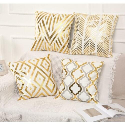 Cushion Covergolden Linen Cotton Cloth Soft Pillow Cover Sofa Cover Pillow Cover for Car Home Decor 45 X 45cm Pillow Cover