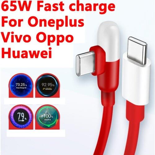 Original Oneplus Warp Charge 65 Type-C to Type-C Charging Cable Flash Fast Charging Cable For One Plus Oppo 8T 9 9Pro PDPPS 45W