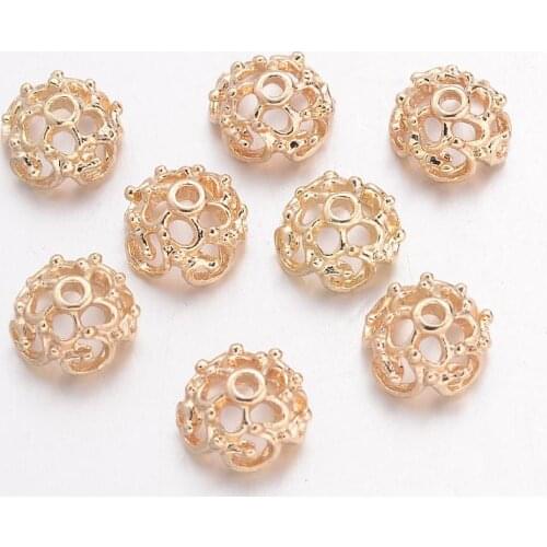 Pandahall 10pcs Alloy Bead Caps Spacer Beads for Jewelry Making Charms Necklace Bracelets 9x5mm, Hole: 1mm