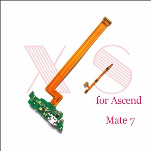 Power on/off volume switch side main mother board USB charging charger board connector flex cable For Huawei Ascend Mate 7