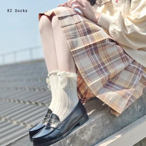 Kawaii JK Striped Sockings Japanese Lolita Cotton Swallowtail Bow All-match Funny Fashion Harajuku Happy Soft Loose Women Socks