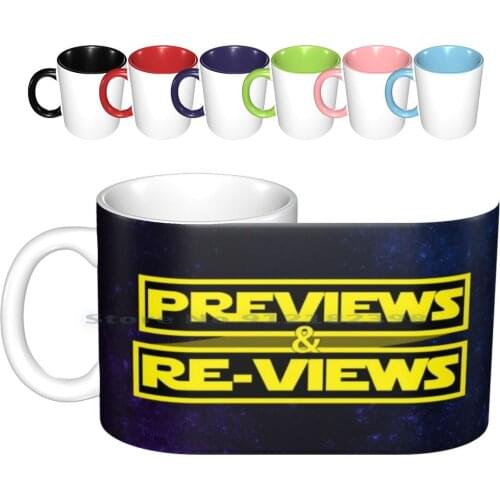Previews & Re-Views " Star " Background Logo Ceramic Mugs Coffee Cups Milk Tea Wars Previews Reviews Previews And Reviews