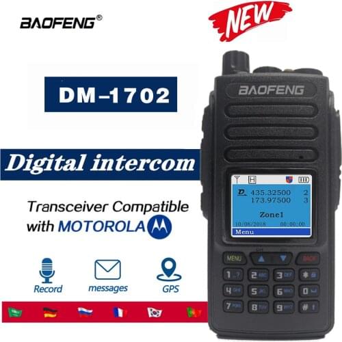 2021 Baofeng DM1701//DM-1702 GPS Walkie Talkie Dual Time Slot DMR Digital/Analog DMR Repeater Upgrade of DM-1801 DM-1701 Radio