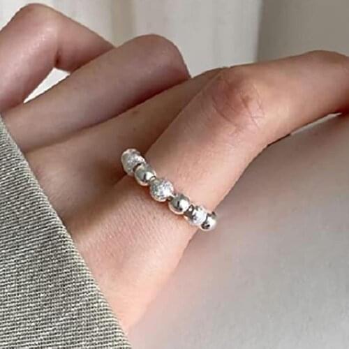 Silver Minimalist Round Bead Pearl Open For Women Romantic Party Jewelry Accessories