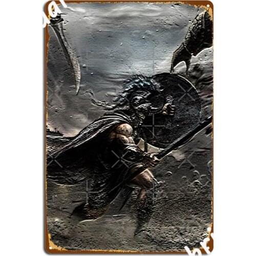 Spartan Achilles Greek Warrior Metal Sign Personalized Garage Club Wall Cave Wall Plaque Tin Sign Poster