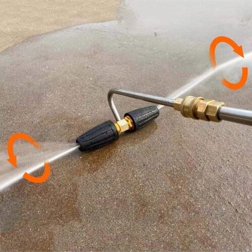 High Pressure Lotus Nozzle Double-head Rotatable Turbo Nozzle Gutter Cleaner Attachment for Pressure Washer Cleaning