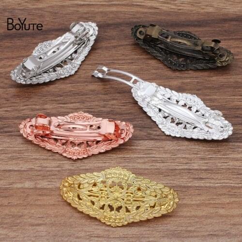 BoYuTe Custom (100 Pieces/Lot) 57*29MM Filigree Hair Clips Vintage Diy Hand Made Hair Accessories for Women
