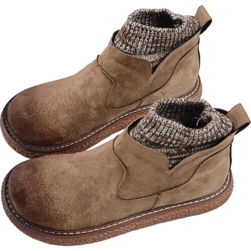 Retro Mori Martin Boots Ladies 2019 Winter Thick-Soled Short Boots Big Head Doll Shoes Japanese Harajuku Style Flat Womens Boots