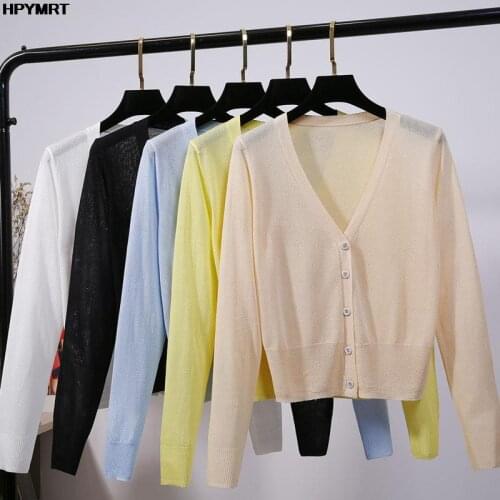 New Casual Women Knitted Cardigan Sweater Woman Solid Color V-Neck Long Sleeve Plus Size Crochet Knit Thin section Sweater Coat