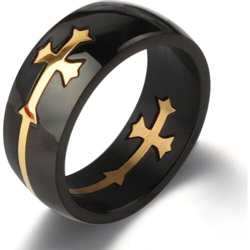 Ladies Stainless Steel Classic Style Black Chunky Ring Boyfriend Girl Gift Free Shipping Junk Aesthetics Ring Finger Male Ring
