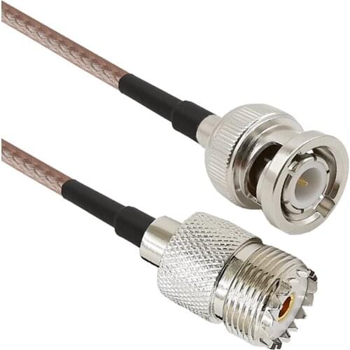1-15M UHF SO239 Female to BNC Male Coax RF UHF VHF Radio Coaxial Antenna Cable Mobile to Base Antenna Cord RG316 Assembly