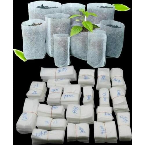 Professional 100Pcs/Set Degradable Plant Nursery Garden Nutrition Bags Pot Growing Container Garden Tool Accessories