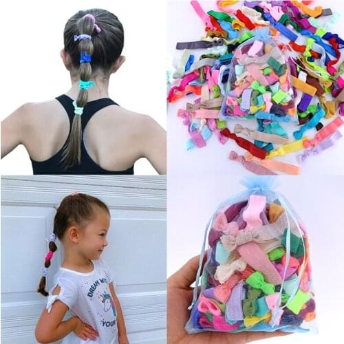 100 PCS Colorful Hair ties elastic bands rope Yoga tie Bracelets for Girls Women hair scrunchies Accessories Gift packing