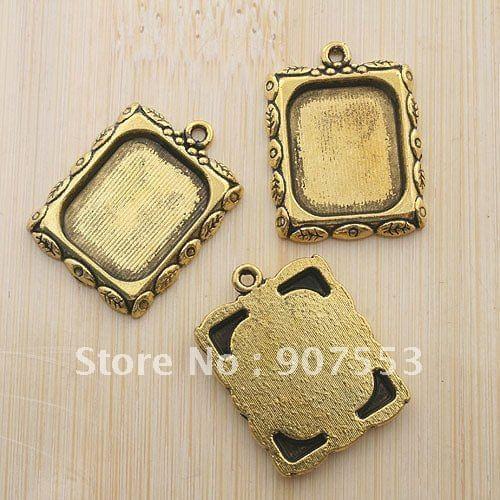 12pcs 20x17mm dark gold-tone picture frame charm G469