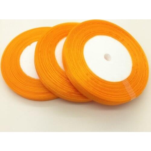 50Yards/roll 3/8" 10mm Orange Organza Ribbon Bow Hair Wedding Christmas Decoration Lace Crafts