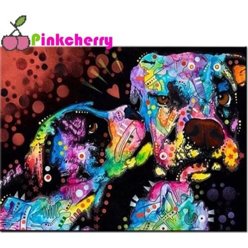 5D DIY Abstract Color Graffiti Dog Diamond Painting Full round Square drill Home Decoration Embroidery Handcraft Art Kits k1316
