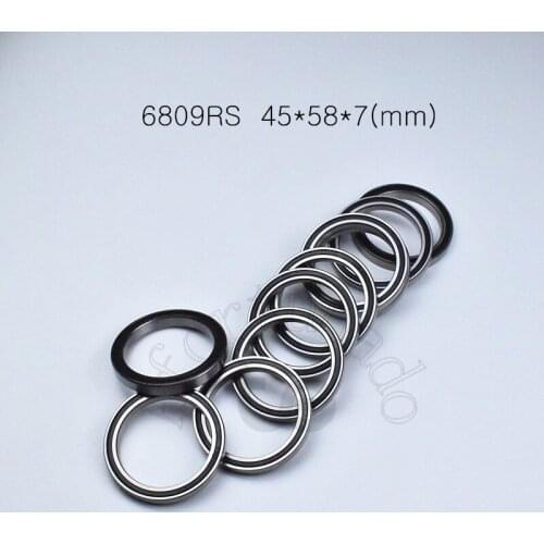 6809RS 45*58*7(mm) 10pieces bearing ABEC-5 6809 6809RS chrome steel rubber sealed bearing Thin wall bearings