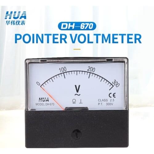 DH-670 AC Analog Voltmeter 5V10V15V20V30V50V100V150V200V250V300V400V450V500V600V